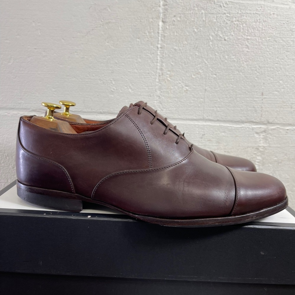 Wolf And Shepherd 9717 Brown Leather Cap Toe Oxford Dress‎ Shoes Men's 11 D